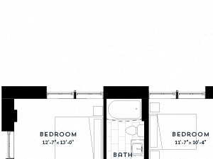 2J upgrade Floor plan - 1,328 Sq.Ft. 2J upgrade Floor plan at Custom House, St. Paul, MN 55101